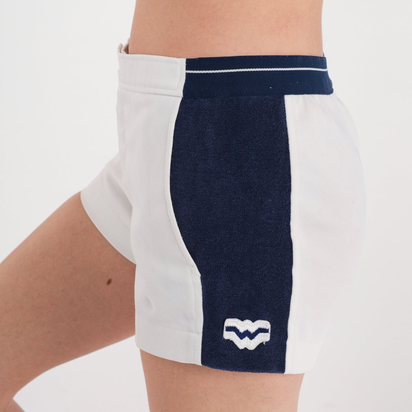 80s Bogner Tennis Shorts White Navy Striped Athletic Extra Small
