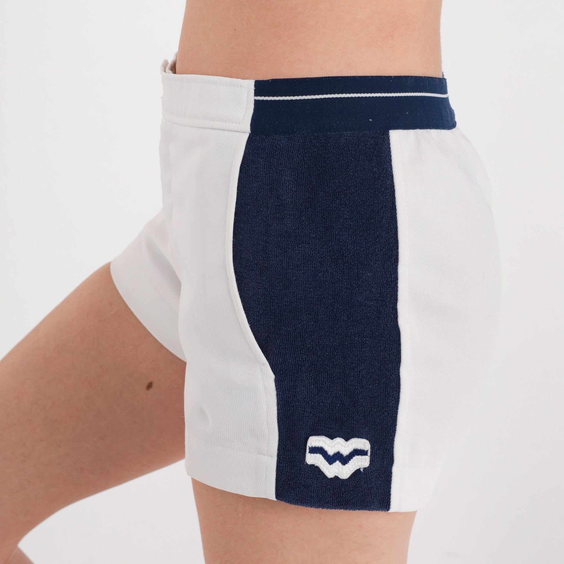 80s Bogner Tennis Shorts White Navy Striped Athletic Extra Small