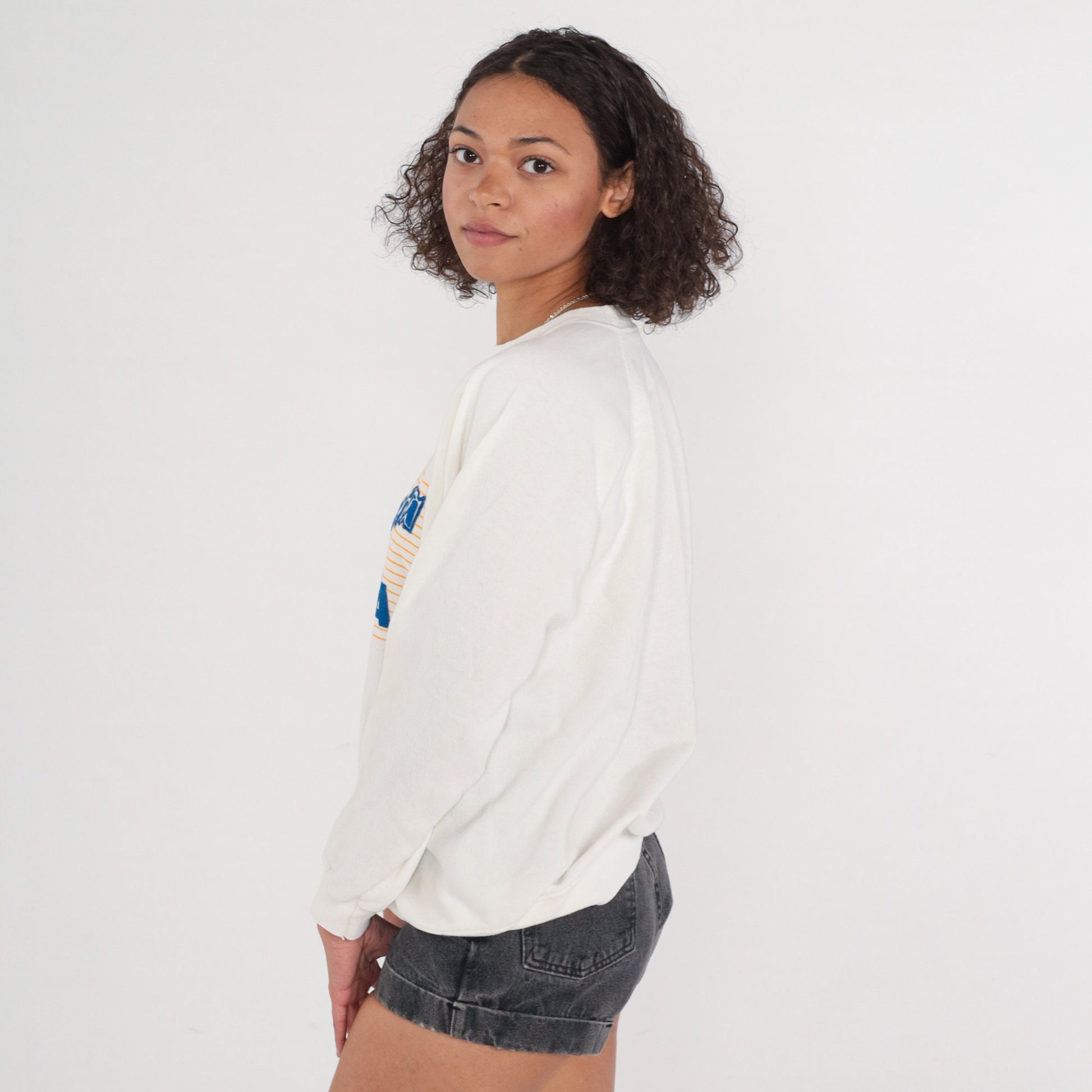 90s California FBLA Future Business Leaders Sweatshirt White Raglan Large L