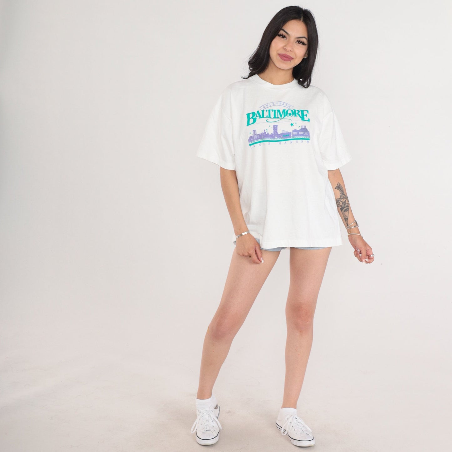 90s Celebrate Baltimore Inner Harbor Graphic T-Shirt White Single Stitch XL