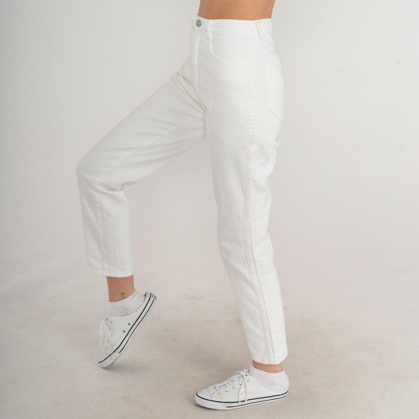 80s Jordache White Denim High-Waist Slim Jeans Extra Small