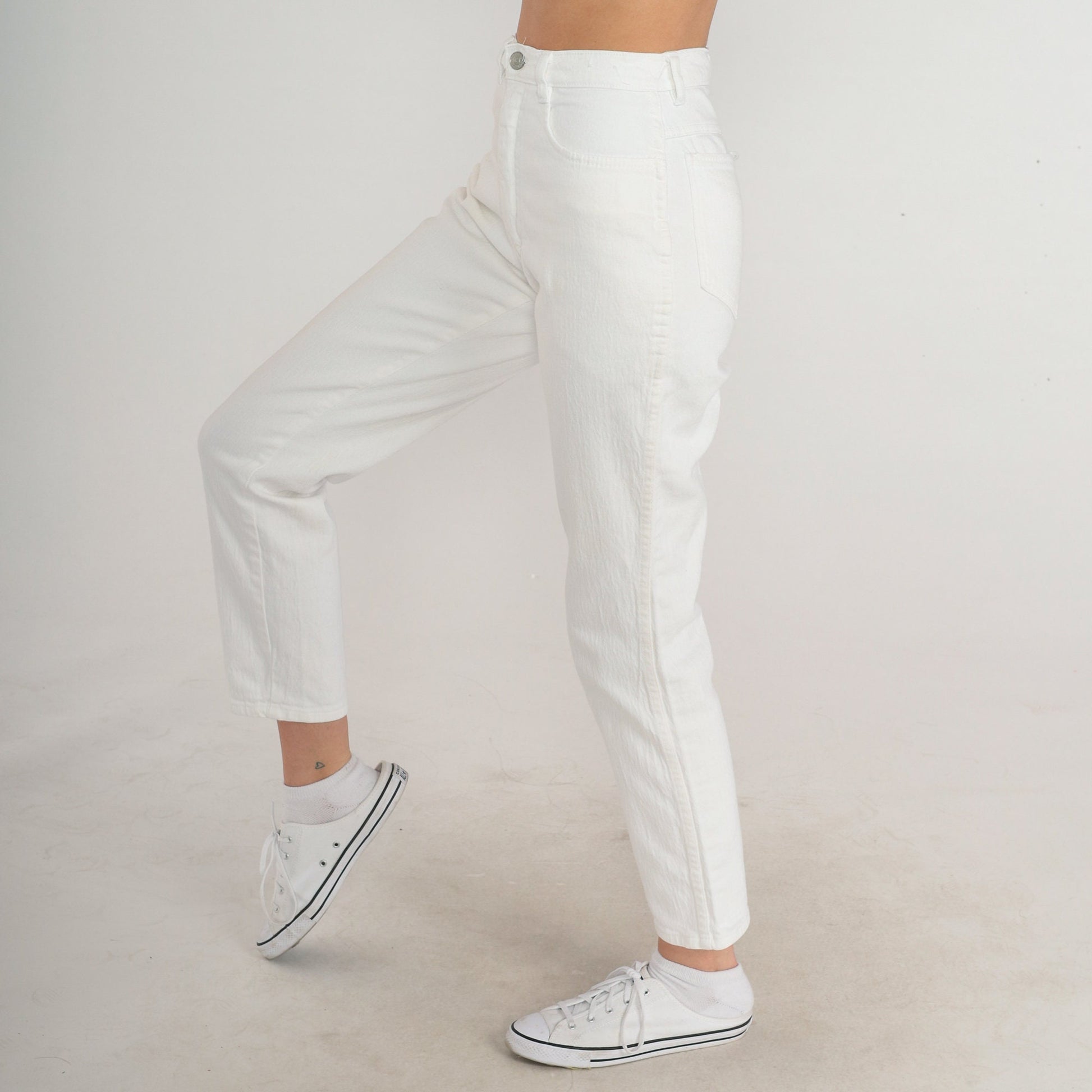 80s Jordache White Denim High-Waist Slim Jeans Extra Small