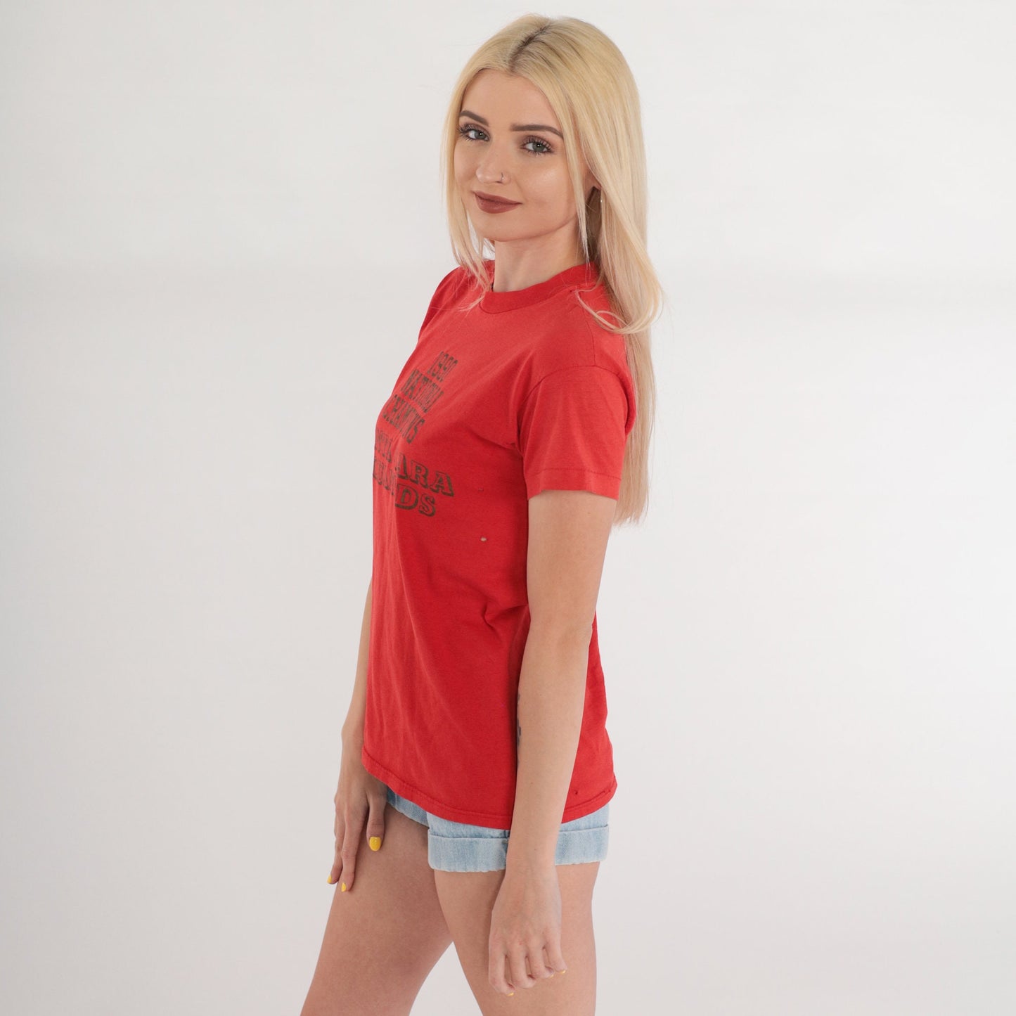 90s Santa Clara Aquamaids 1990 National Champions Graphic Tee Red XS