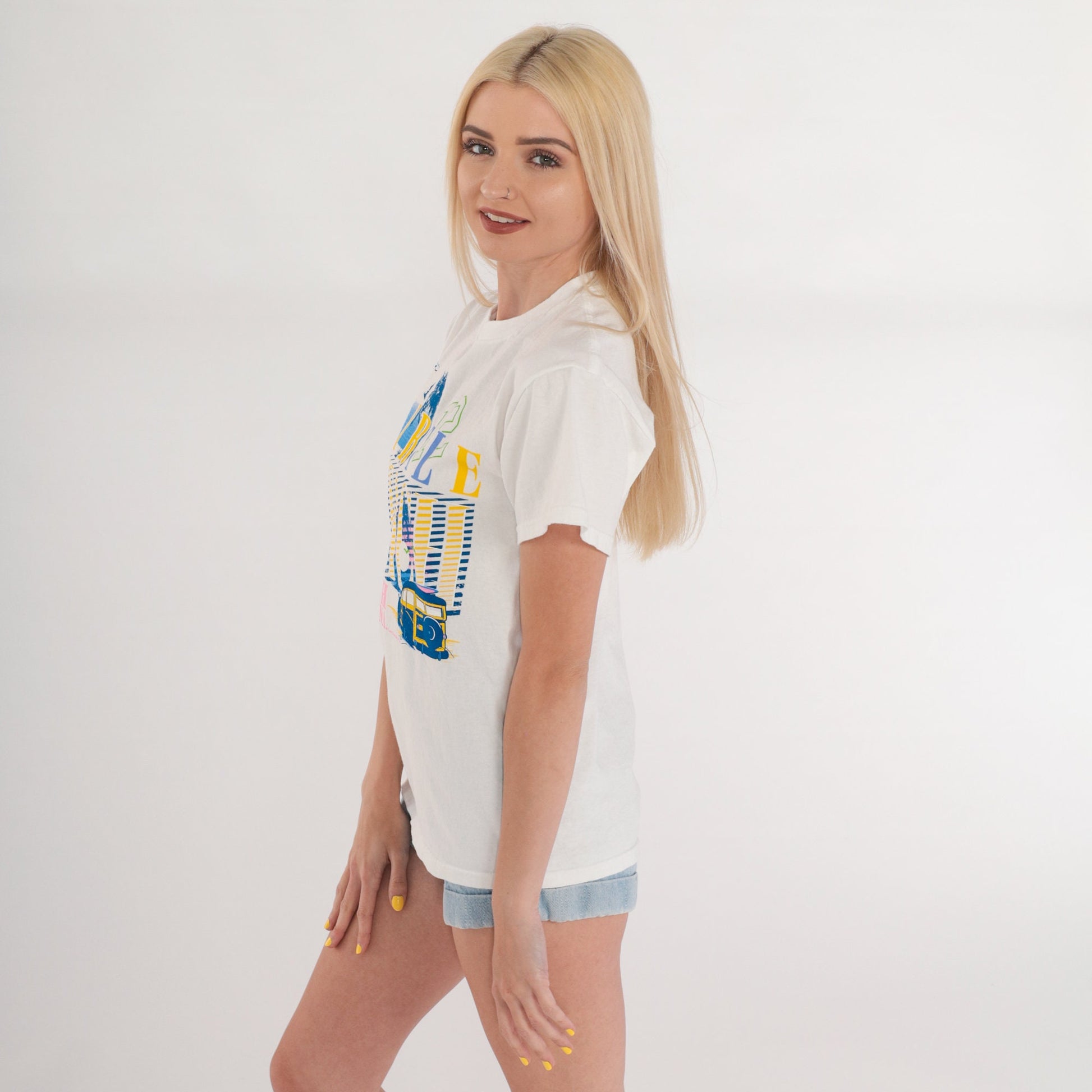 90s Myrtle Beach South Carolina Graphic Tee White Cotton Small