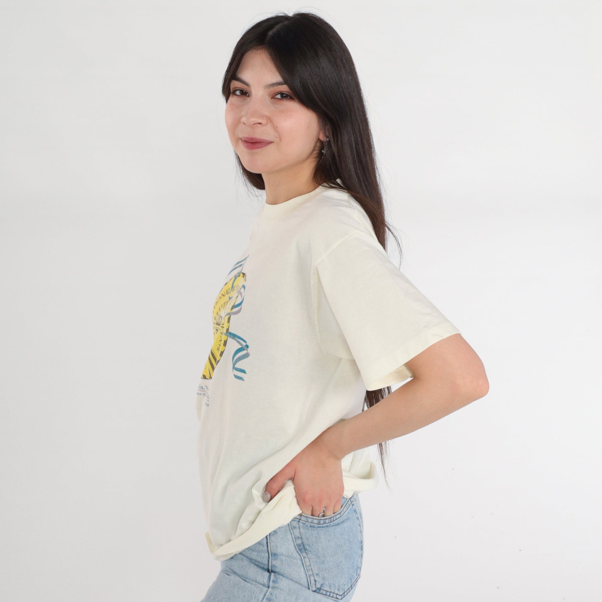 90s National Women's Hall of Fame Graphic Tee White Single Stitch Medium M