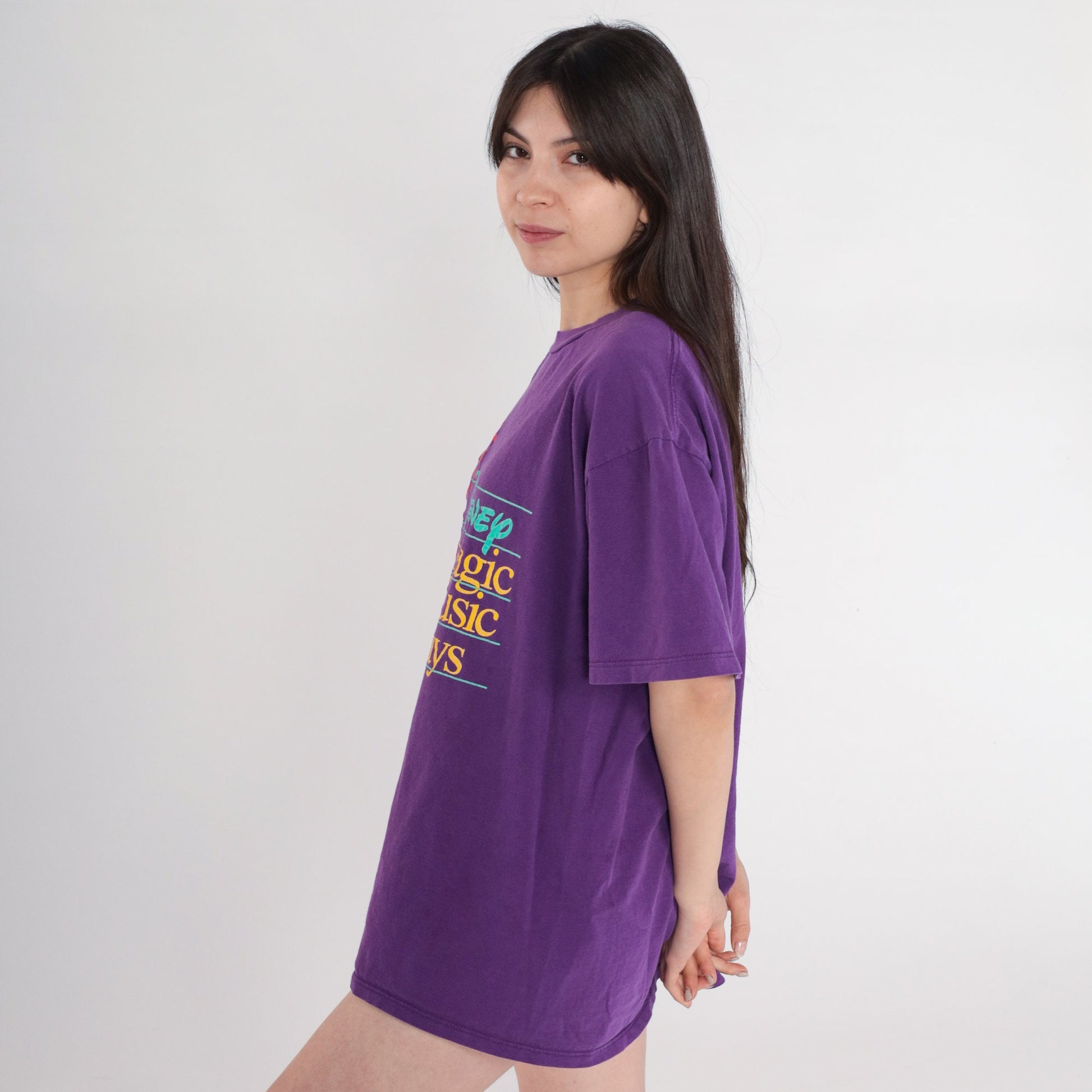 90s Disney Magic Music Days T Shirt Purple Graphic Cotton Extra Large XL