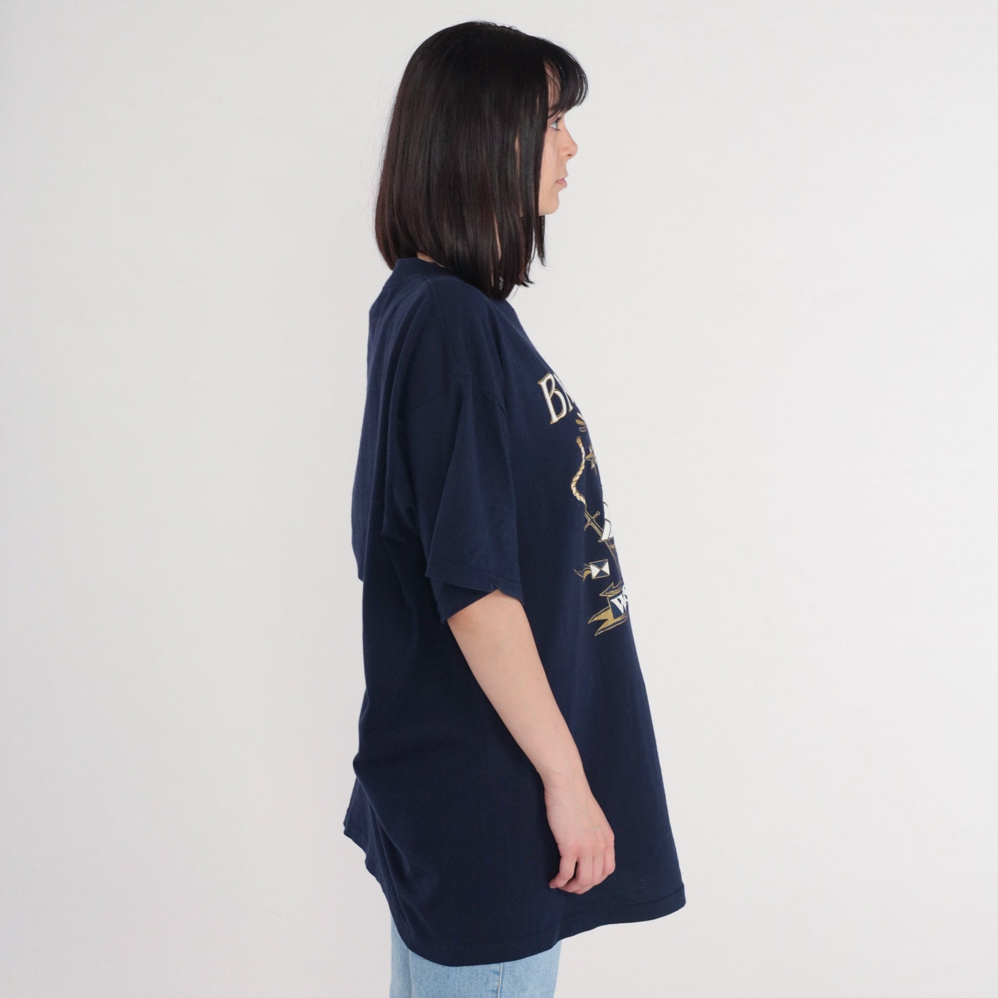 90s Barbados West Indies Sailboat Graphic T-Shirt Navy Cotton XXL