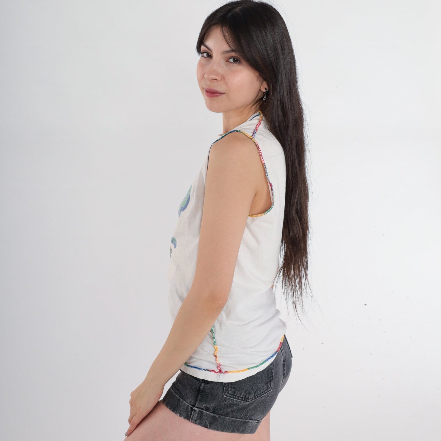80s Curaçao Netherlands Islands Graphic Tank Top Small S