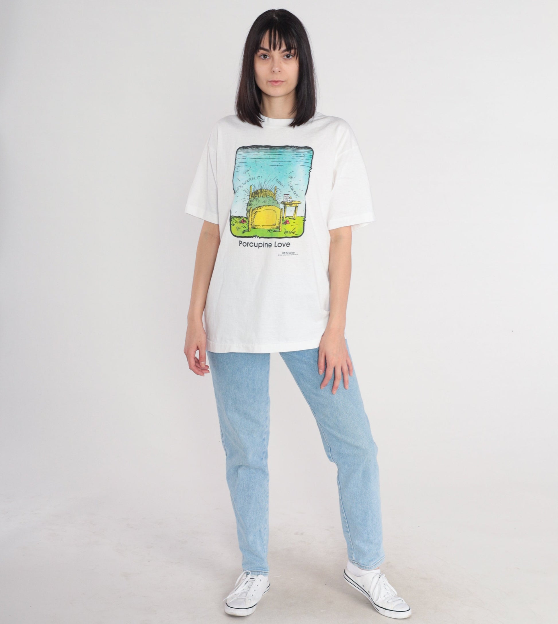 80s Off the Leash Porcupine Love Graphic T-Shirt Cotton Single Stitch XL