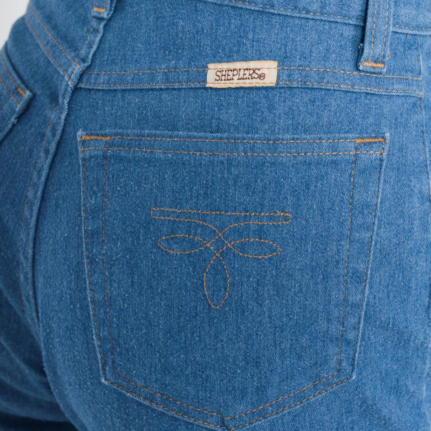 80s Sheplers High Rise Boot Cut Jeans Blue Denim Small S