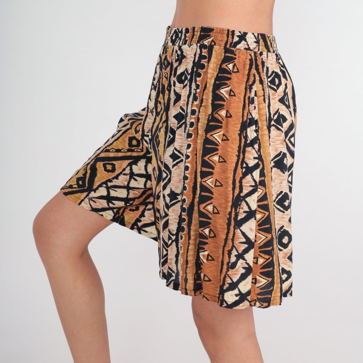 90s Gantos Geometric Abstract Shorts High Waist Wide Leg Small