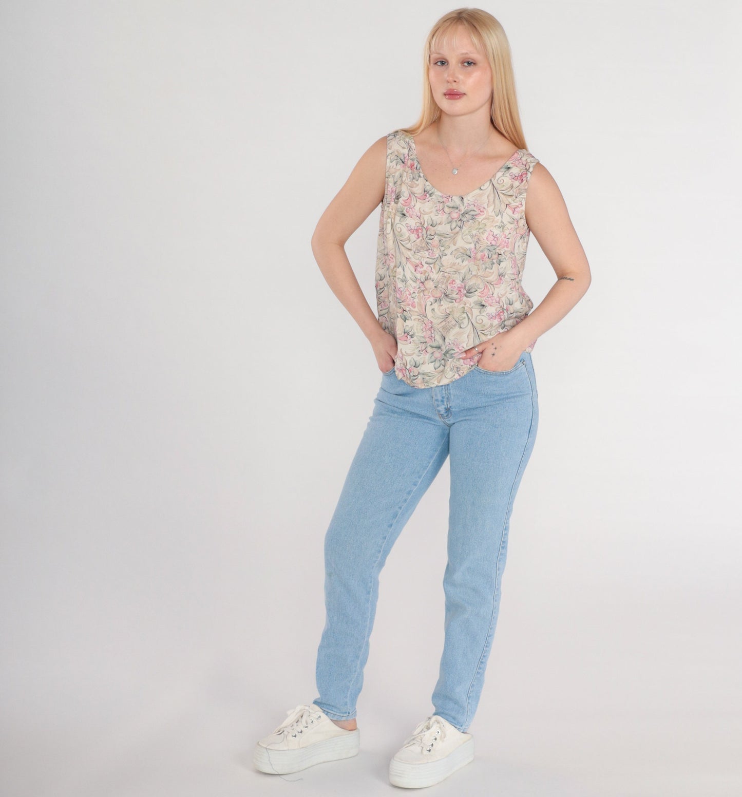 90s Rampage Fruit Print Tank Top Sleeveless Blouse Small S