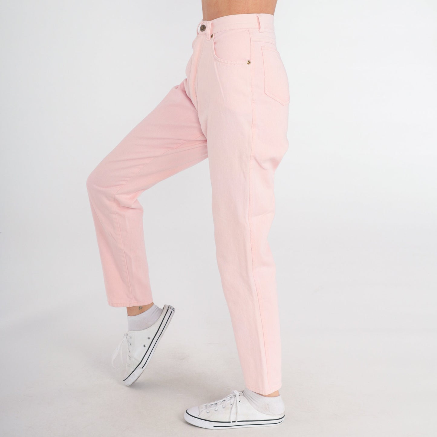 90s Baby Pink High-Waist Straight Jeans Cotton Denim Extra Small XS