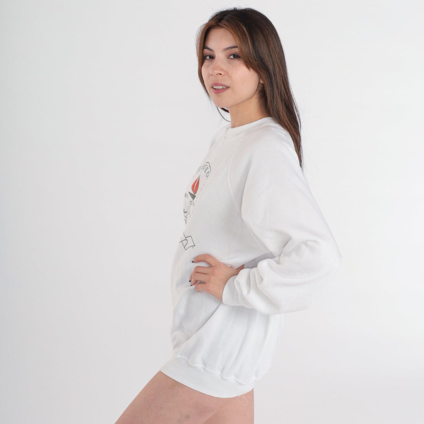 90s Caltech California Institute of Technology Raglan Sweatshirt White Centennial Extra Large XL