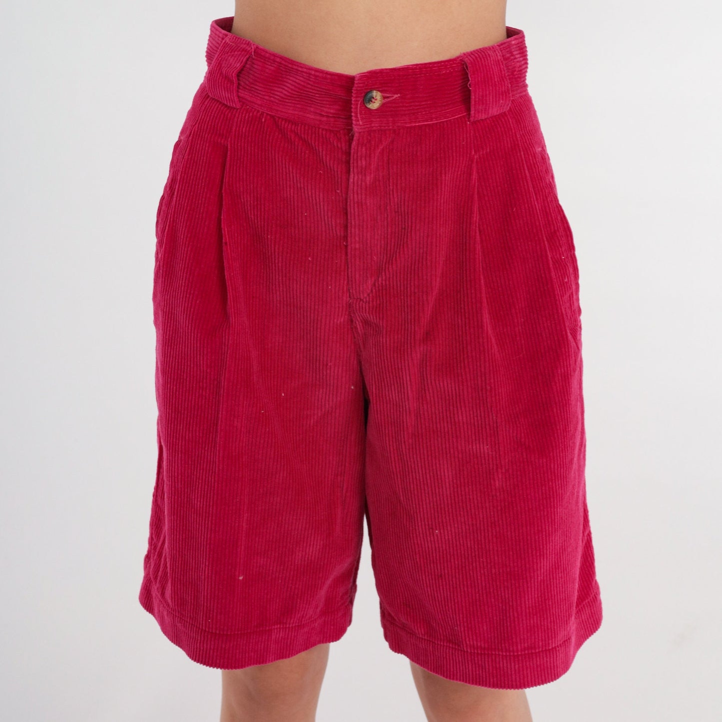 90s Liz Claiborne Pink Corduroy Shorts High Waist Pleated Small 6