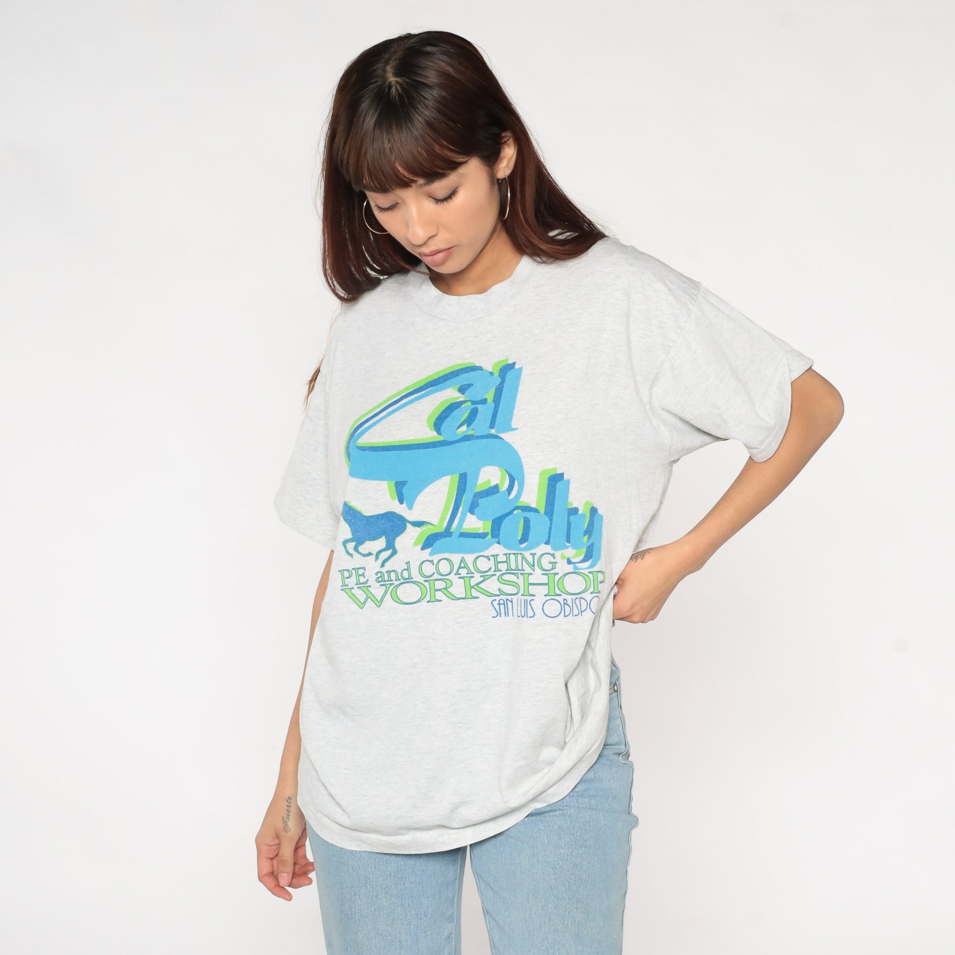 90s Cal Poly SLO Equestrian PE Workshop Graphic T-Shirt Single Stitch Extra Large