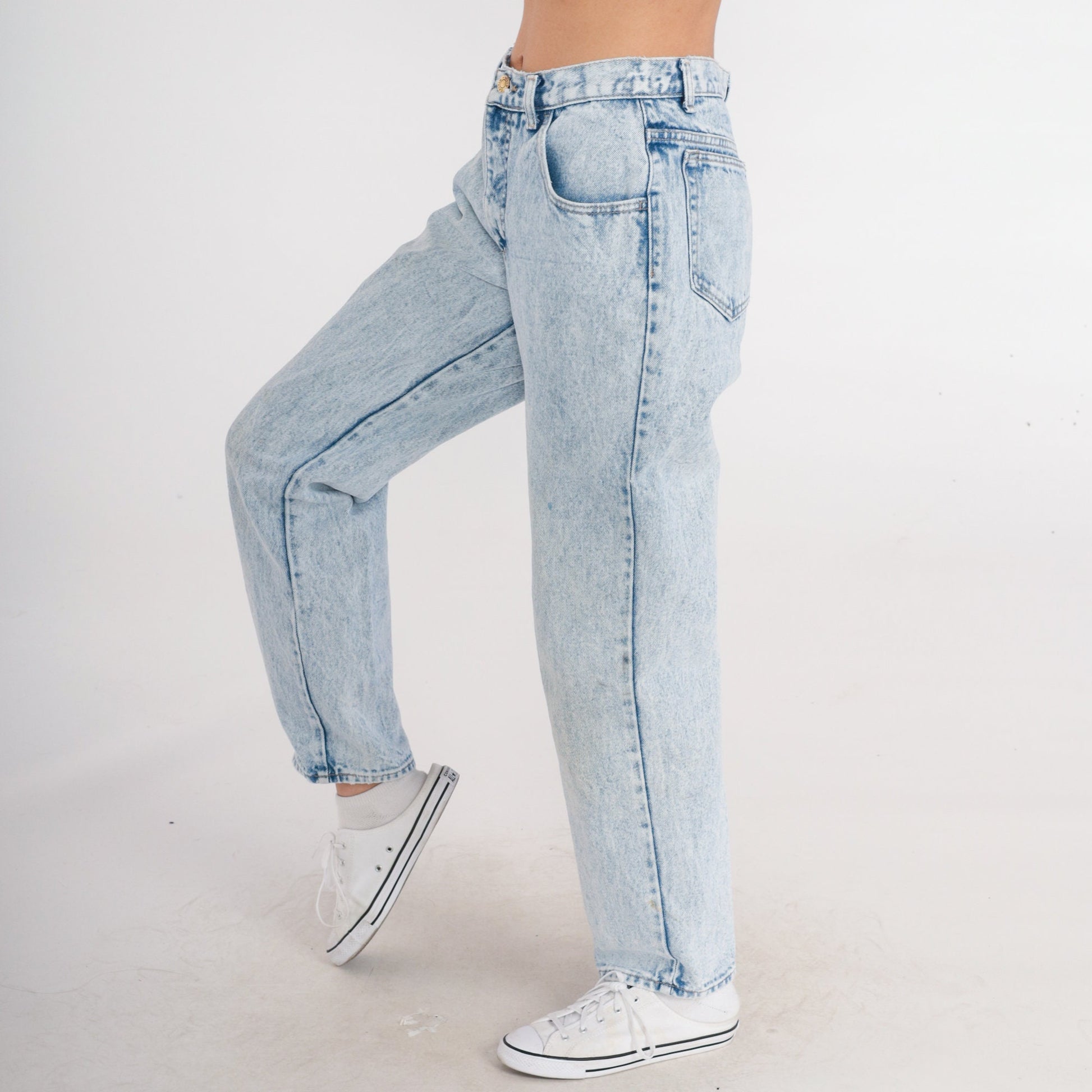 80s Calvin Klein Acid Wash Mom Jeans High Waist Tapered Denim Small