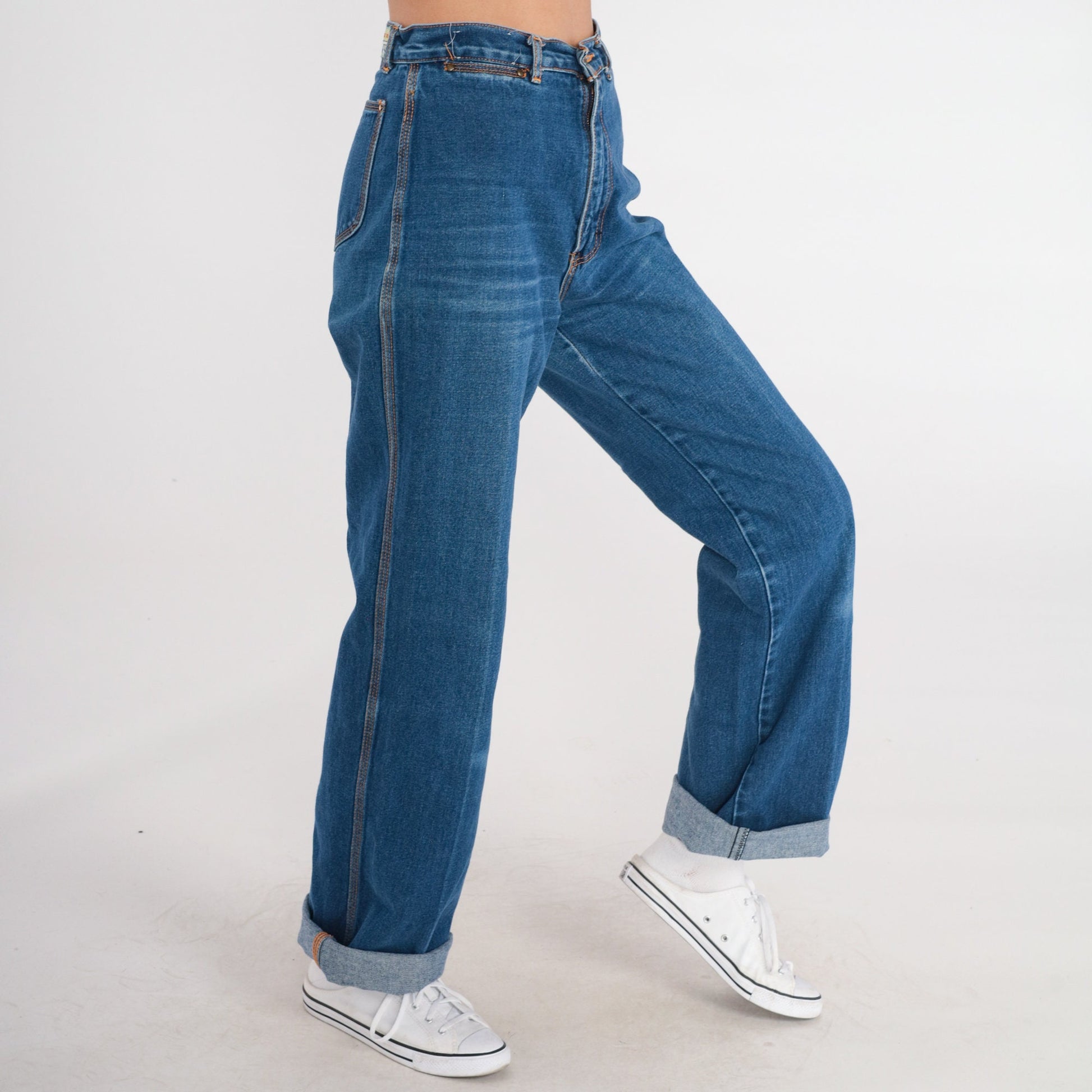 80s Brittana High Rise Boot Cut Jeans Blue Denim Small