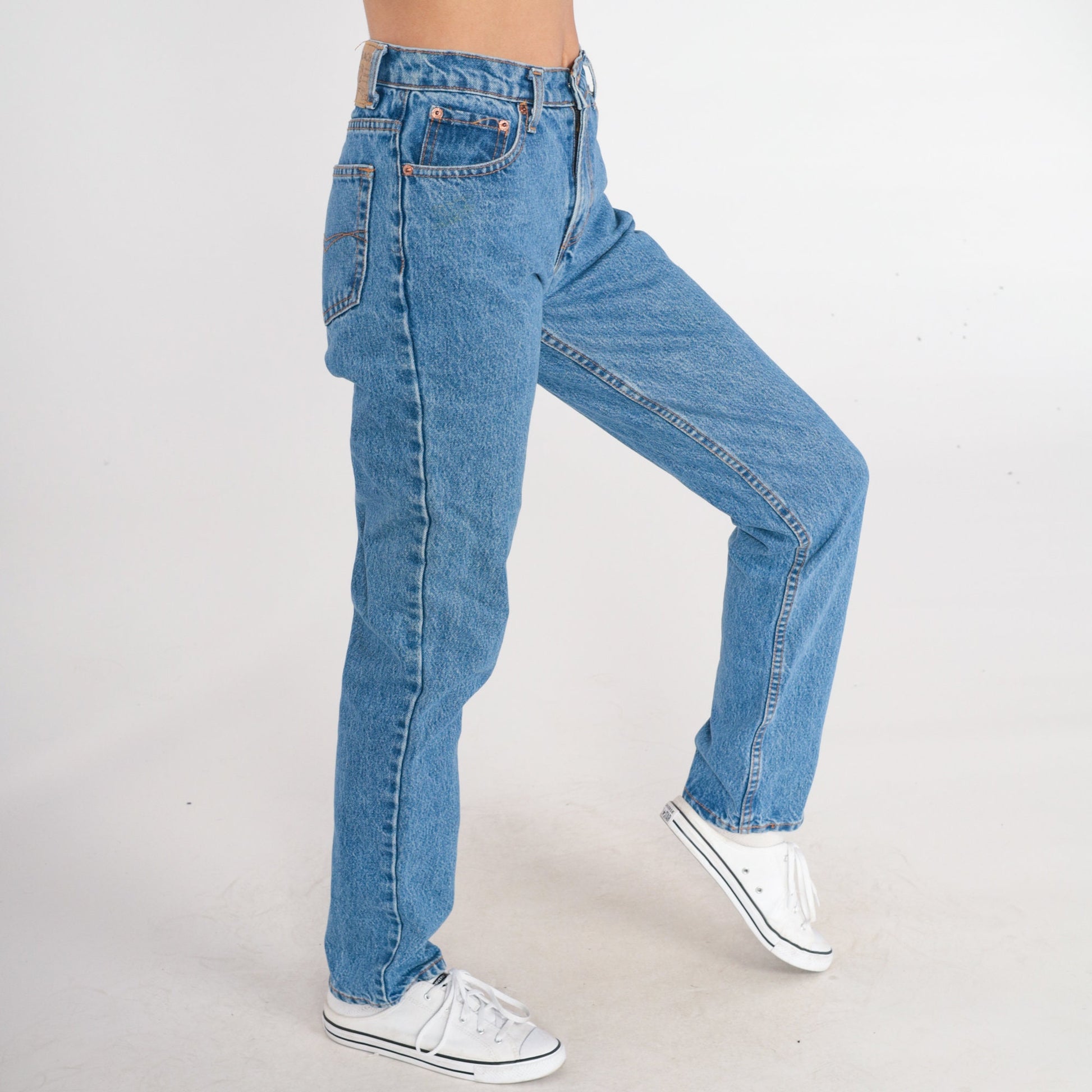 90s Jordache Blue Denim Jeans Mid Rise Straight Leg Extra Small XS