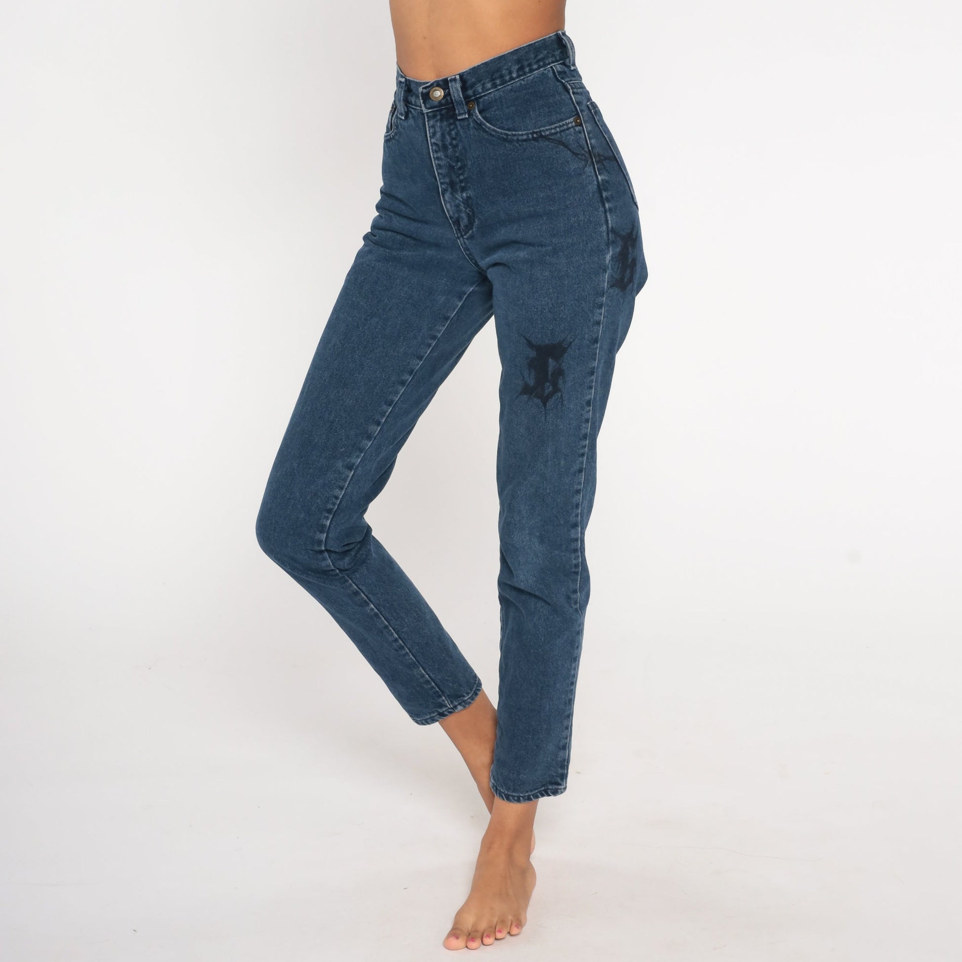 90s High-Waisted Skinny Jeans Barbed Wire G Blue Denim 2XS