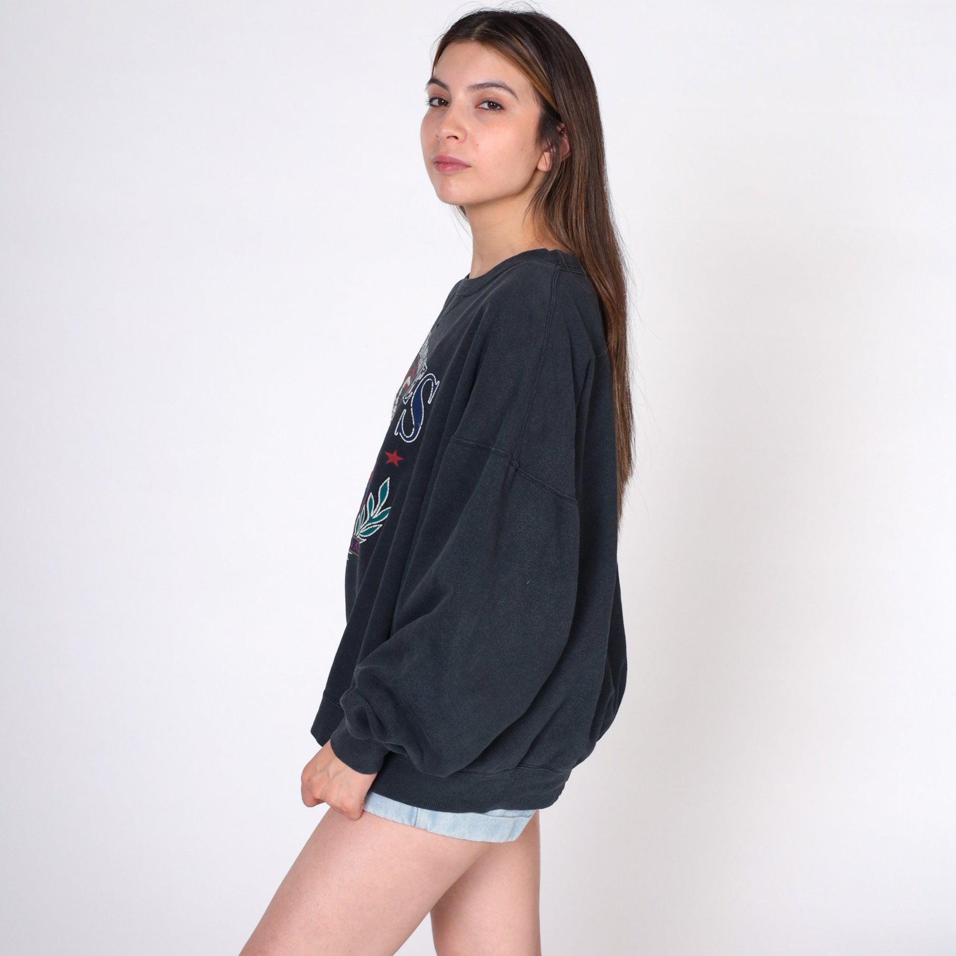 90s Washington DC Eagle Crest Sweatshirt White Graphic Crewneck Extra Large XXL