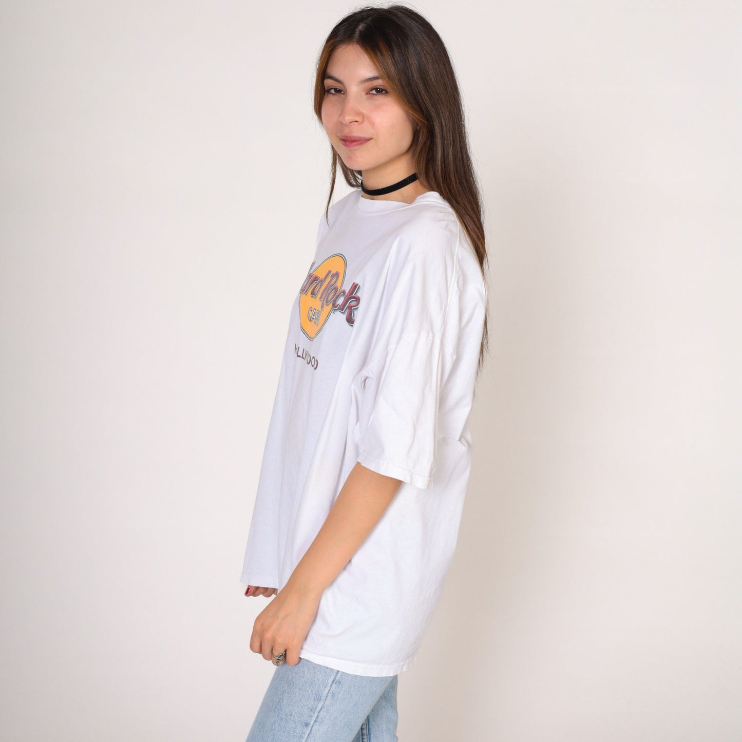 Hard Rock Cafe Hollywood 90s Graphic T-Shirt White Extra Large XL