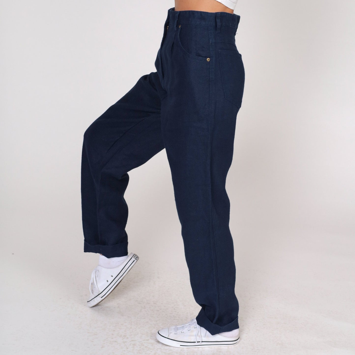00s Ivy High-Waist Straight-Leg Dark Wash Jeans Medium M