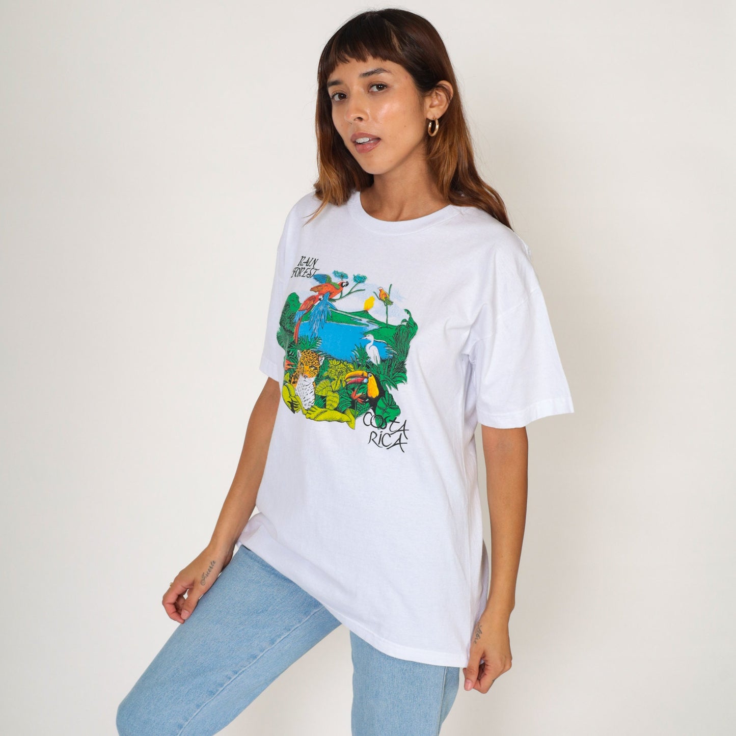 90s Costa Rica Rainforest Graphic T-Shirt Wildlife Animals Tee Large