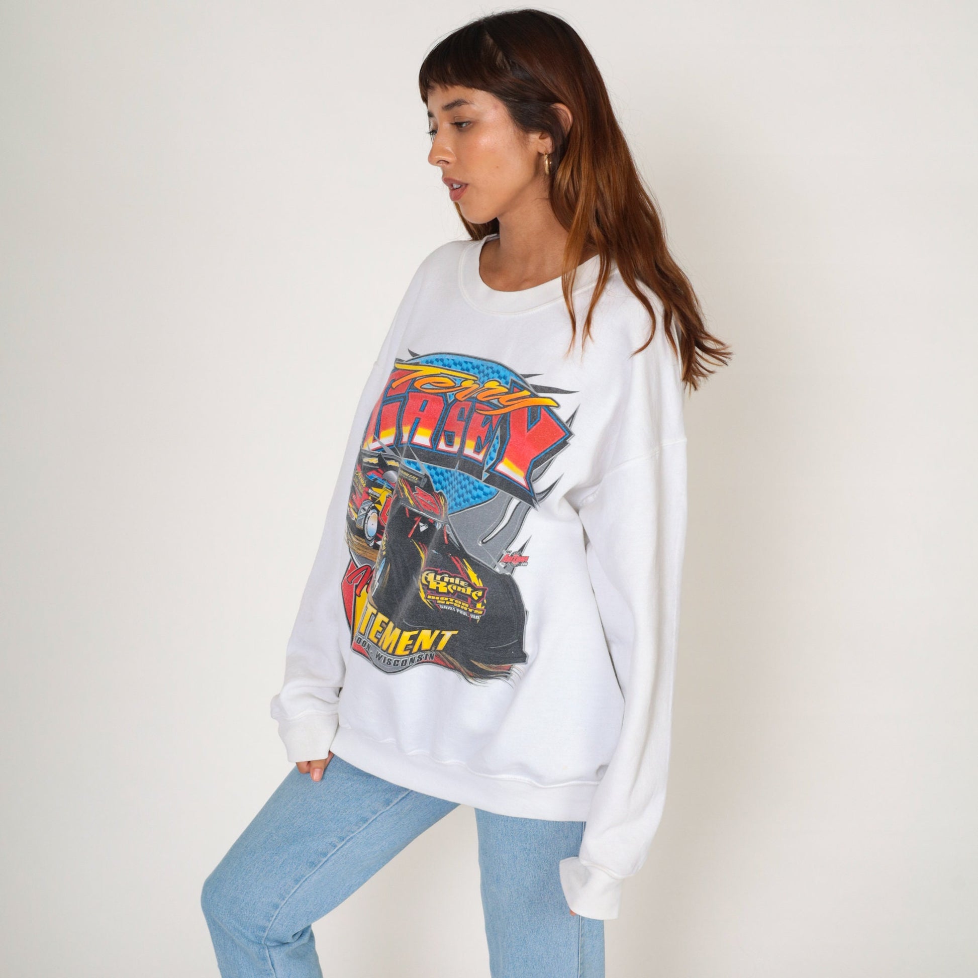 90s Terry Casey Mr Excitement Racing Sweatshirt Graphic Crewneck Extra Large