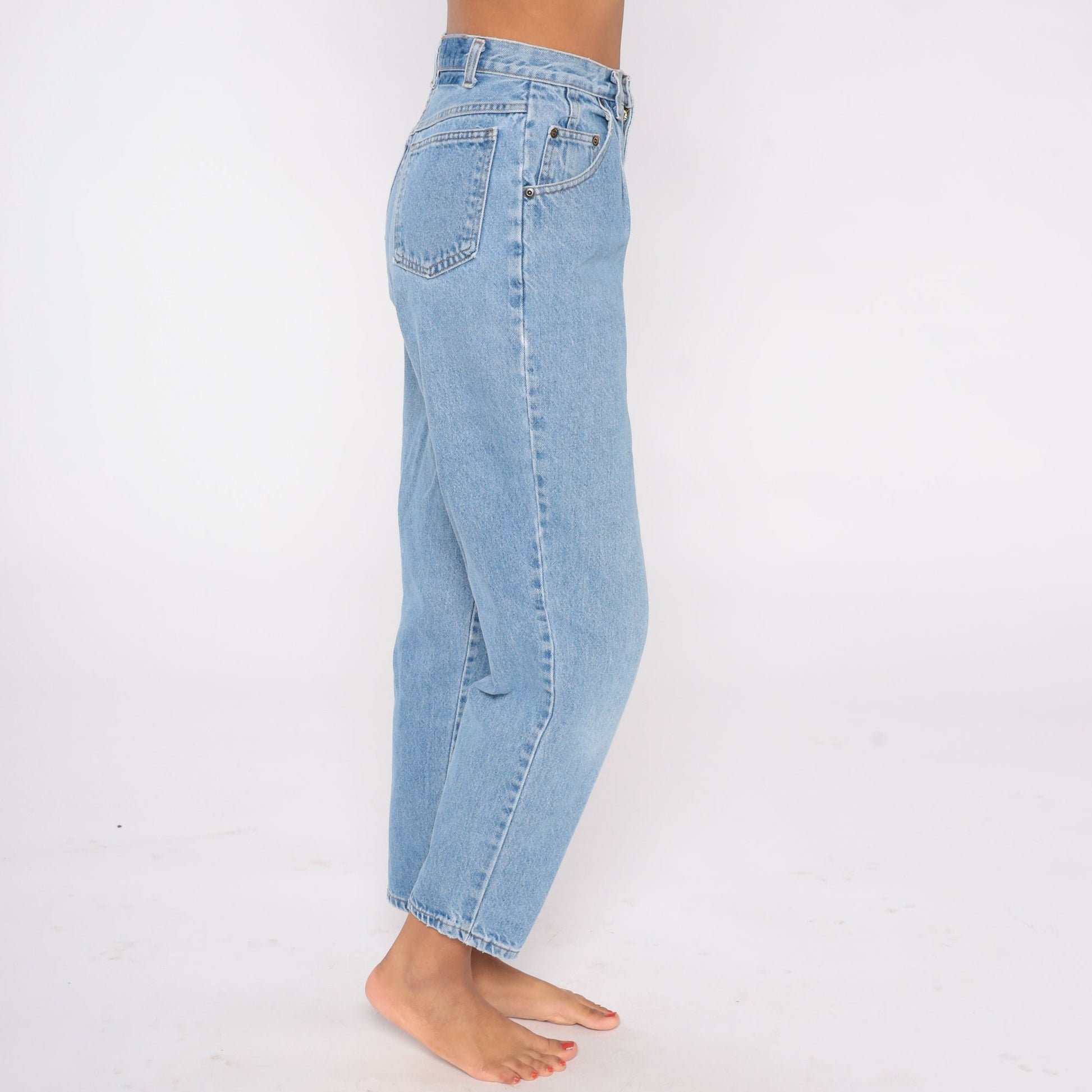 90s Vivaldi High Waist Tapered Denim Jeans Blue Straight Leg Extra Small