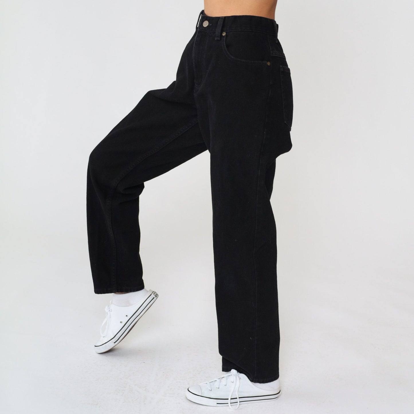 90s LL Bean Black High-Waist Jeans Relaxed Fit Cotton Small 6