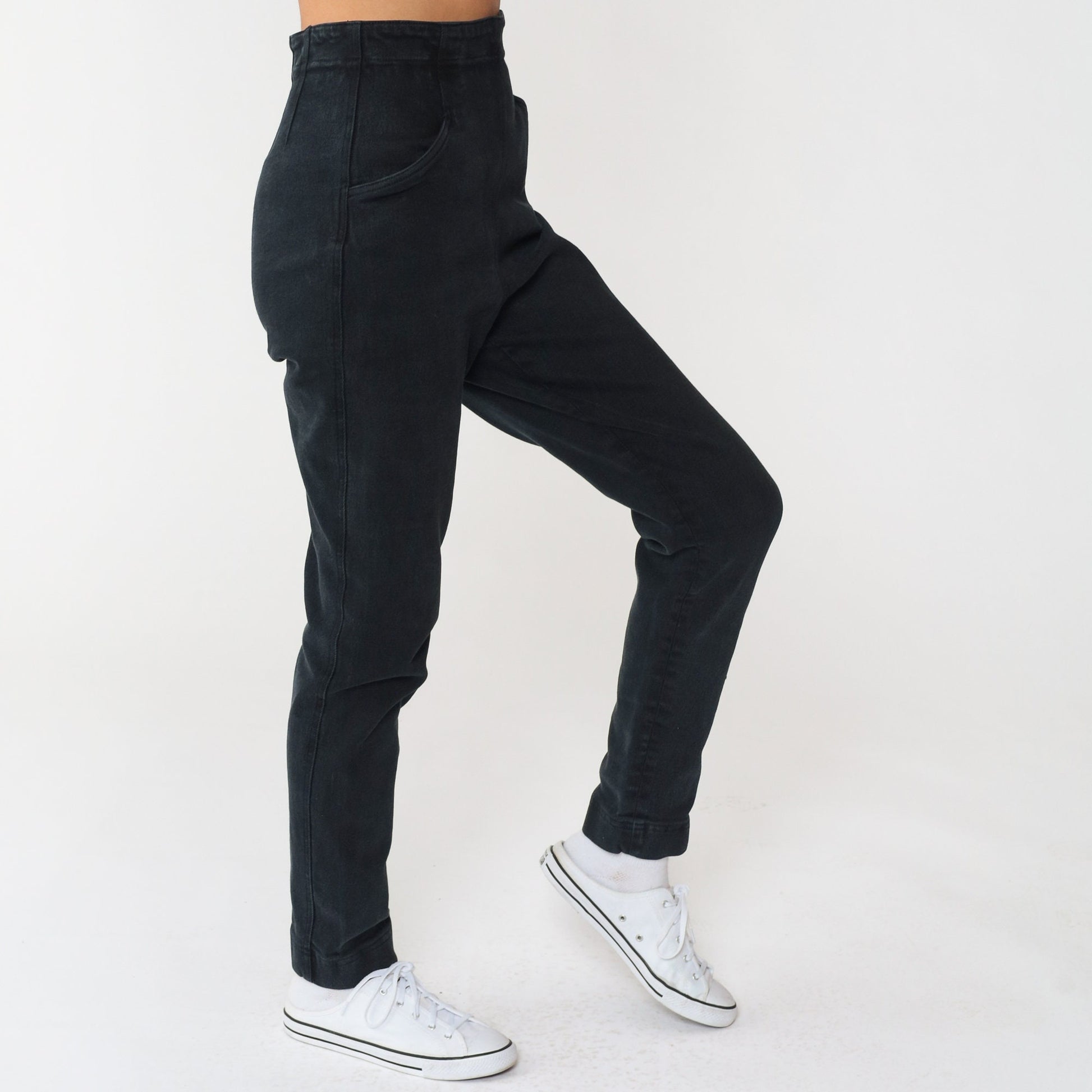 90s Black High Waisted Jeggings Slim Fit Denim Spandex Small S