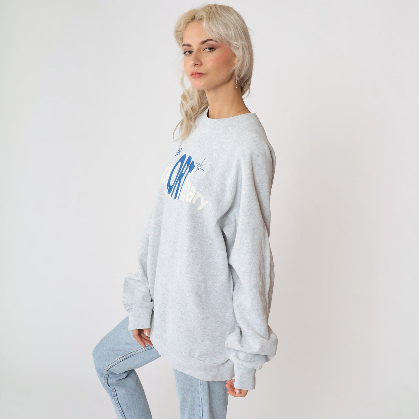 90s I'm Extra-Ort-Inary Slogan Sweatshirt Raglan Sleeve Graphic Pullover XXL
