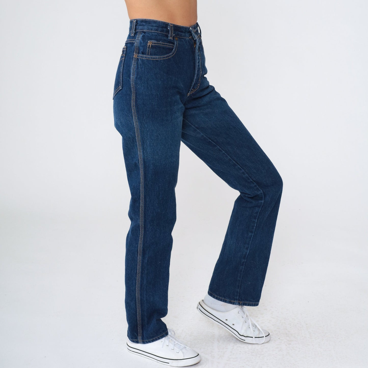 Calvin Klein 80s Dark Wash Tapered Jeans Mid Rise Denim Extra Small