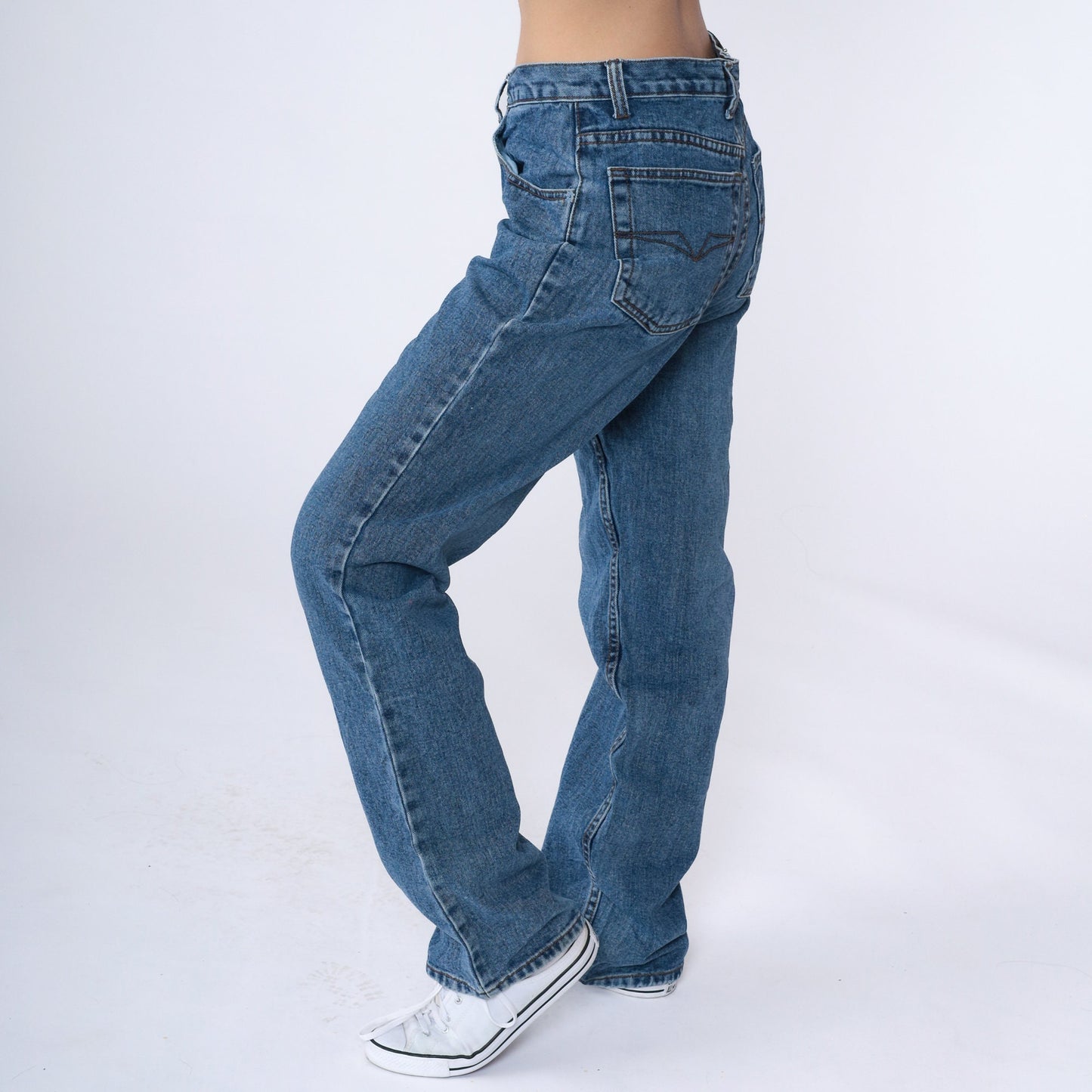 90s Armani Jeans High Waist Straight Leg Blue Denim Medium 30