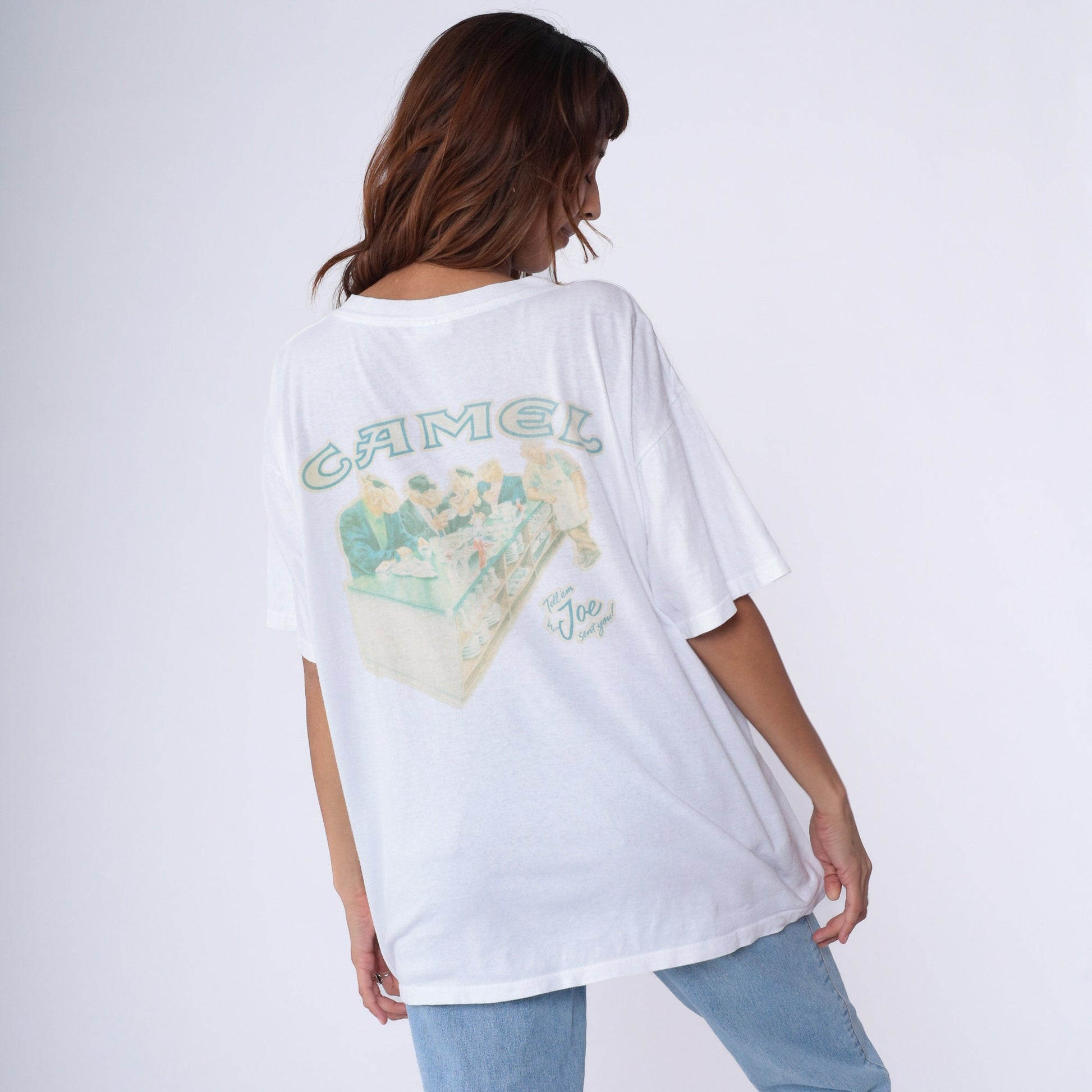 90s Camel Joe's Diner Single Stitch T-Shirt Pocket Graphic Cotton Extra Large
