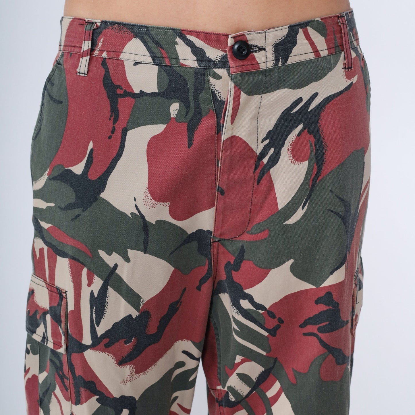 Y2K Rothco Camo Cargo Pants Red Tan Green Camouflage Men's Large