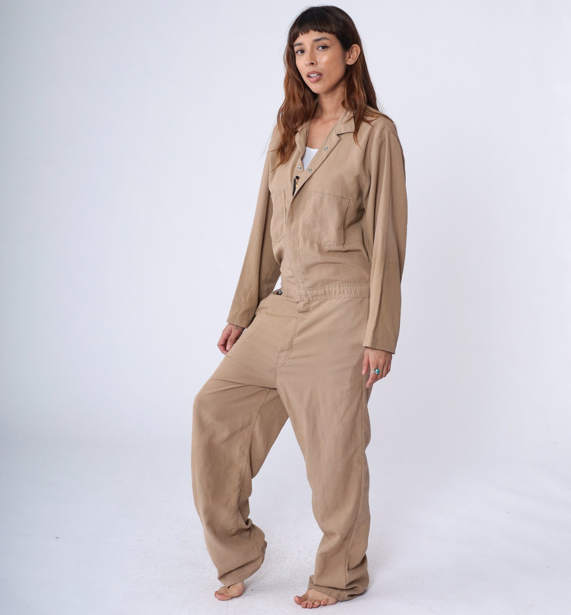 80s Stanco Nomex Tan Coveralls Workwear Jumpsuit Men's Large