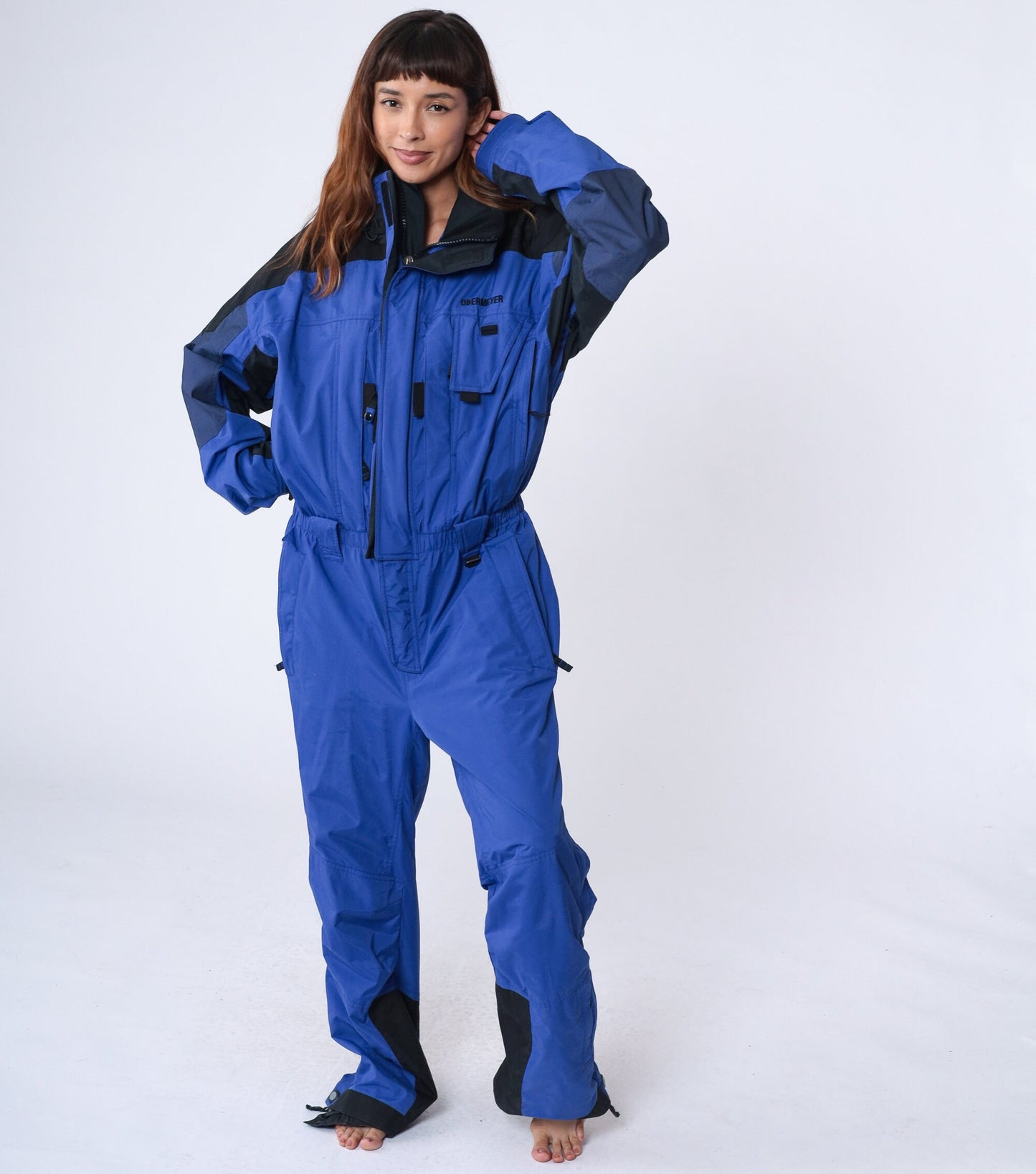 00s Obermeyer One-Piece Ski Suit Purple-Blue Black Trim Women's Extra Large XXL