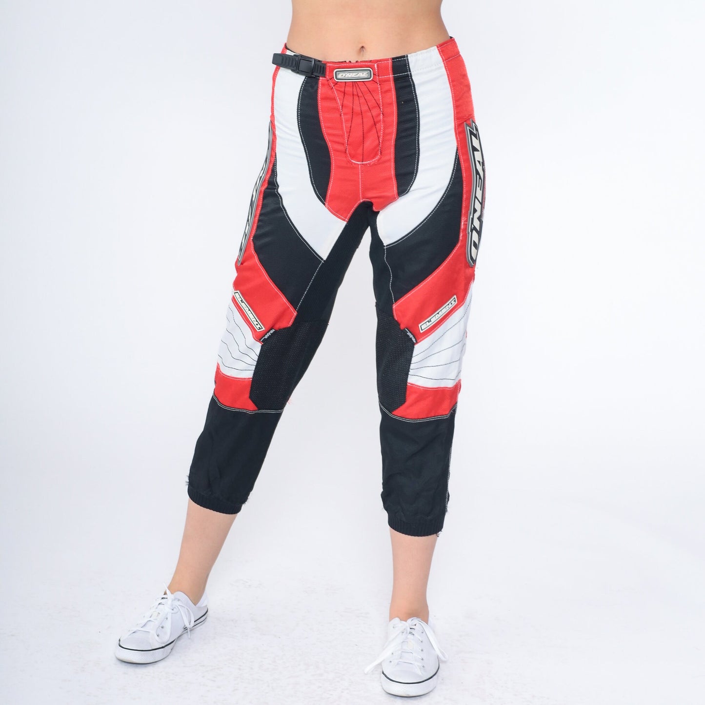 Y2K O'Neal Motocross Pants Red Black White Cropped Ankle Extra Small