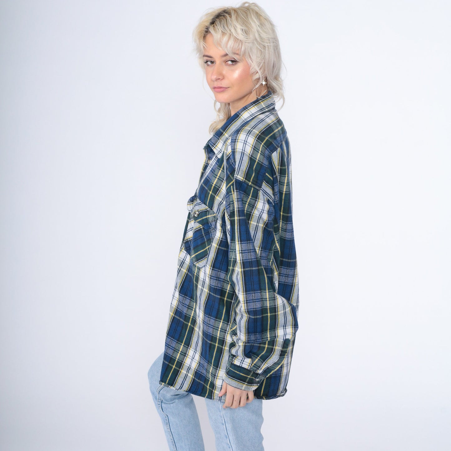 90s Greatland Apparel Plaid Flannel Button-Up Shirt Cotton Extra Extra Large XXL