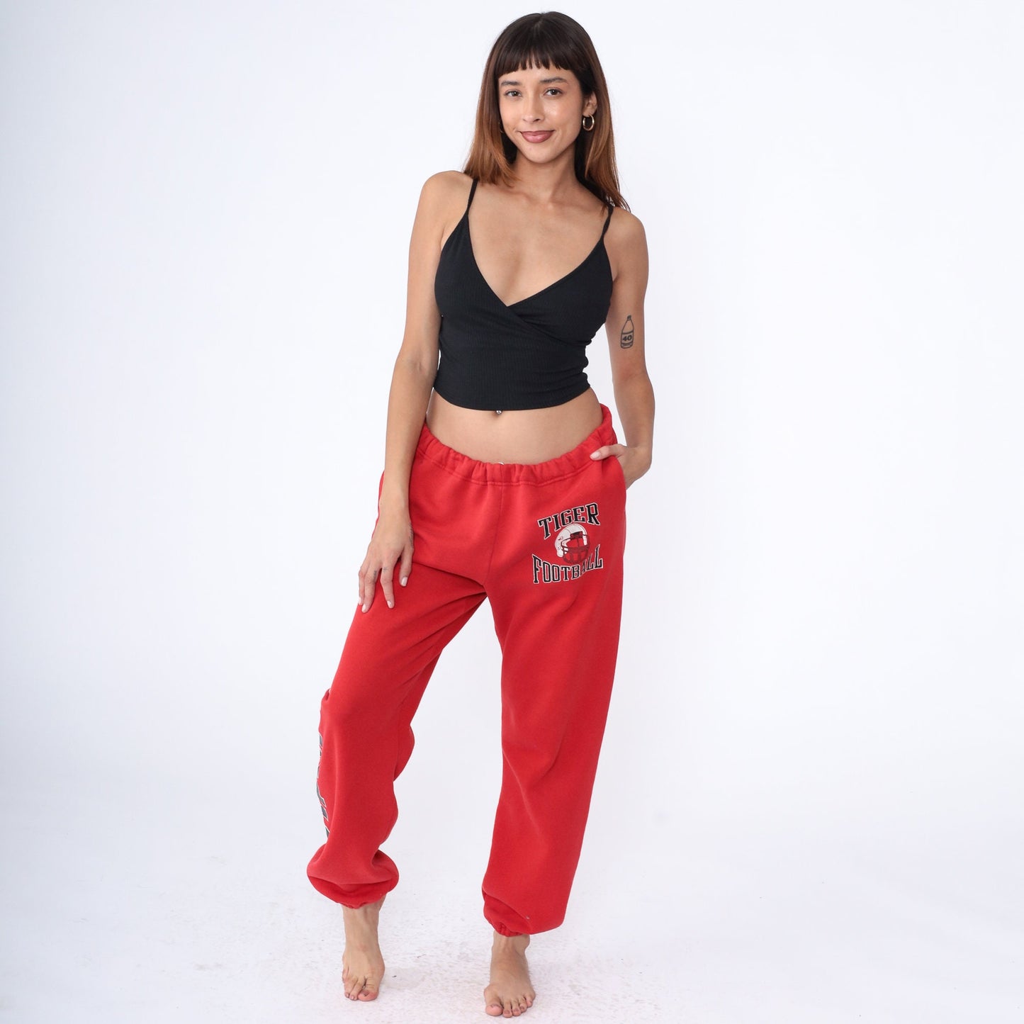 90s Russell Athletic Tiger Football Sweatpants Red Extra Large XXL