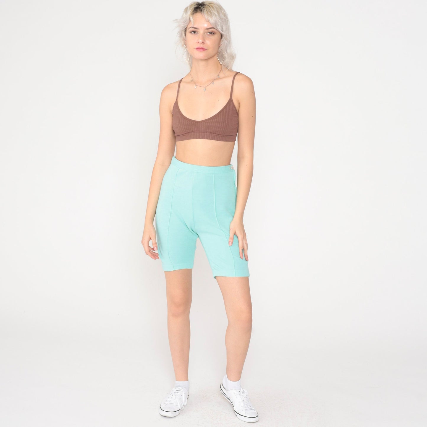 80s Bugle Boy Mint Green High-Rise Shorts Extra Small XS