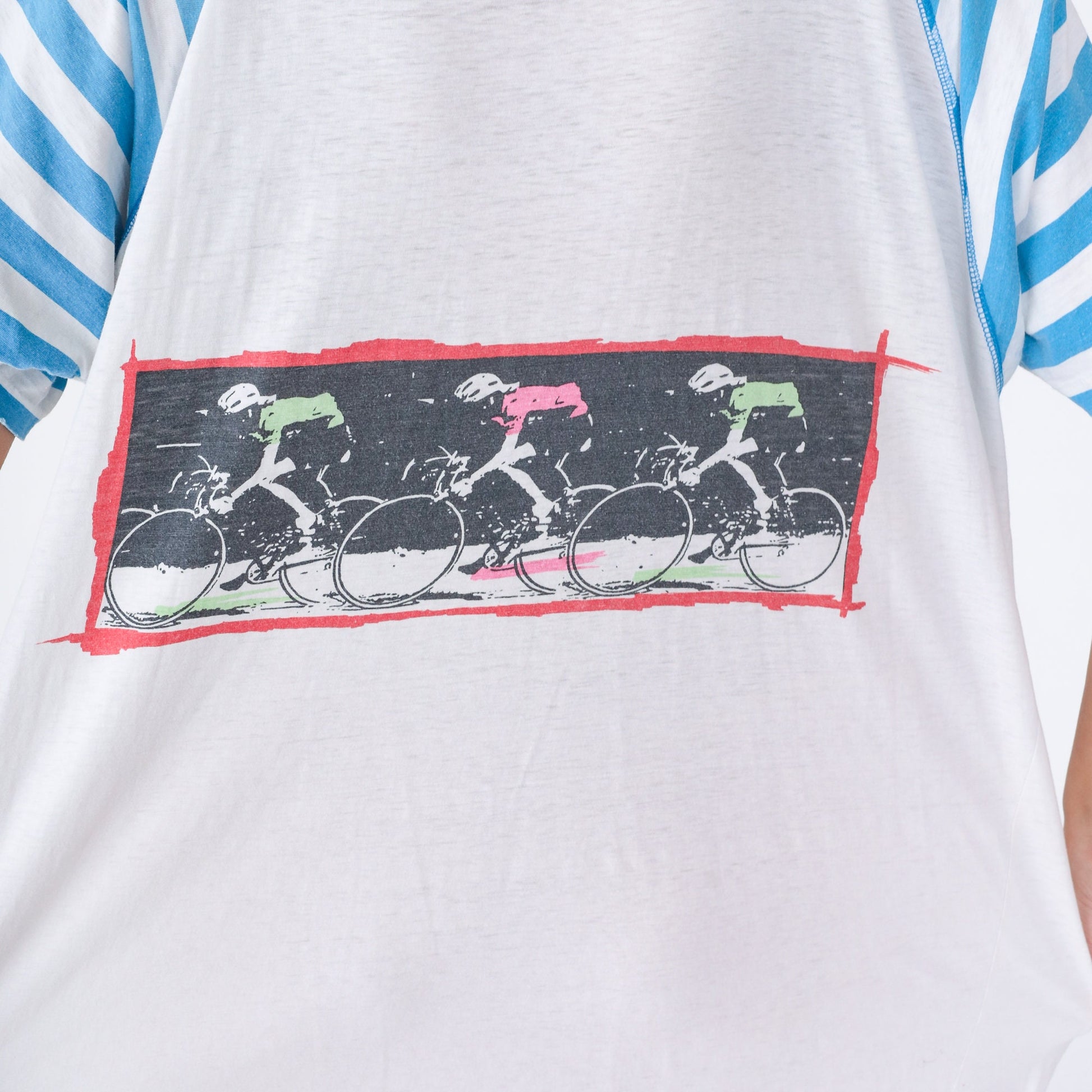 90s Candie's New York Cycling Team Pajama Dress Mini White Striped Raglan