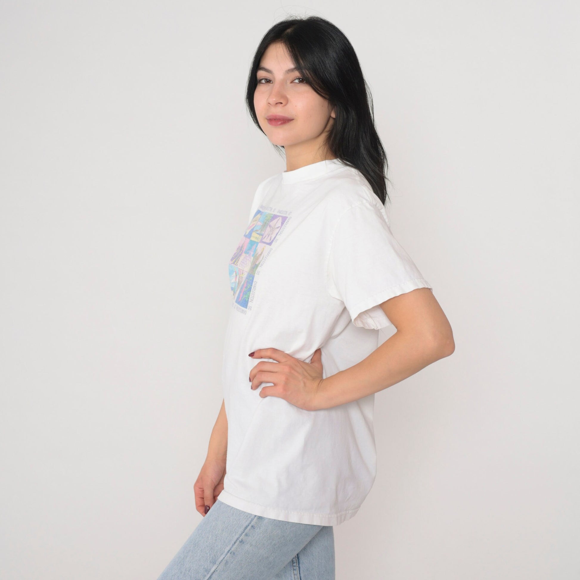 80s Charleston South Carolina Graphic T-Shirt White Cotton Medium