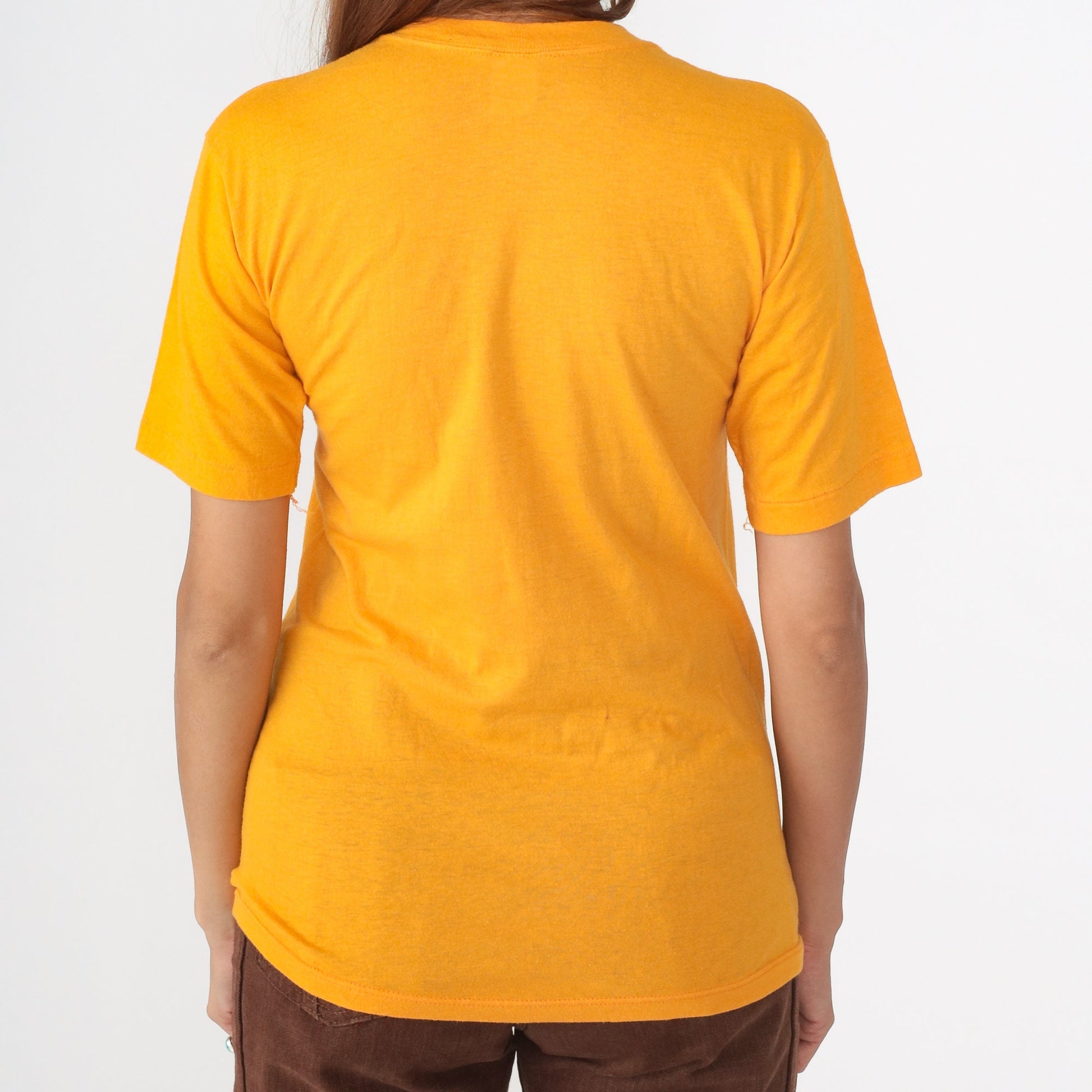 80s Girl Scouts Camp Bothin California T-Shirt Golden Yellow Graphic Small