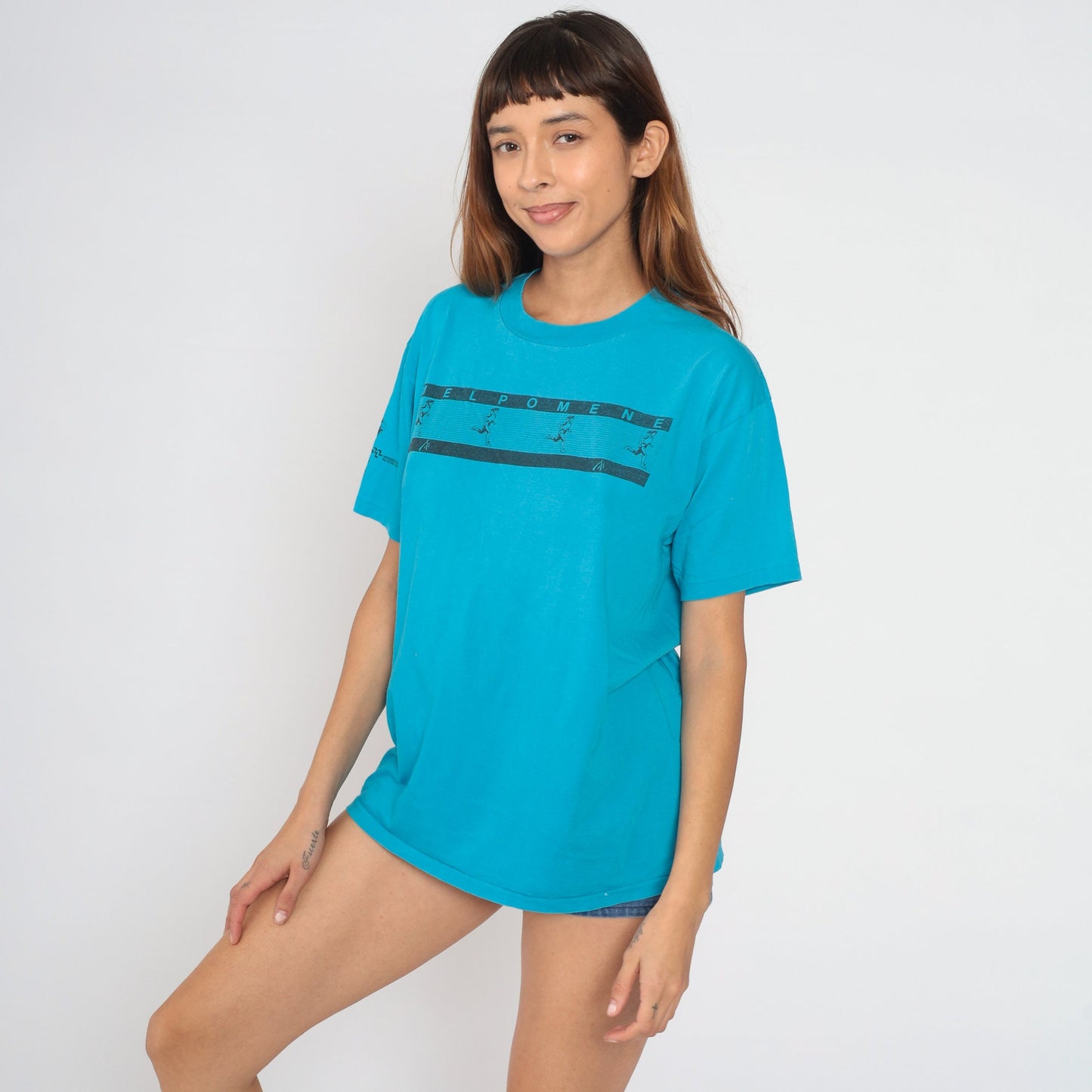 90s Melpomene Races St Paul Minnesota Graphic Tee Blue Single Stitch Large