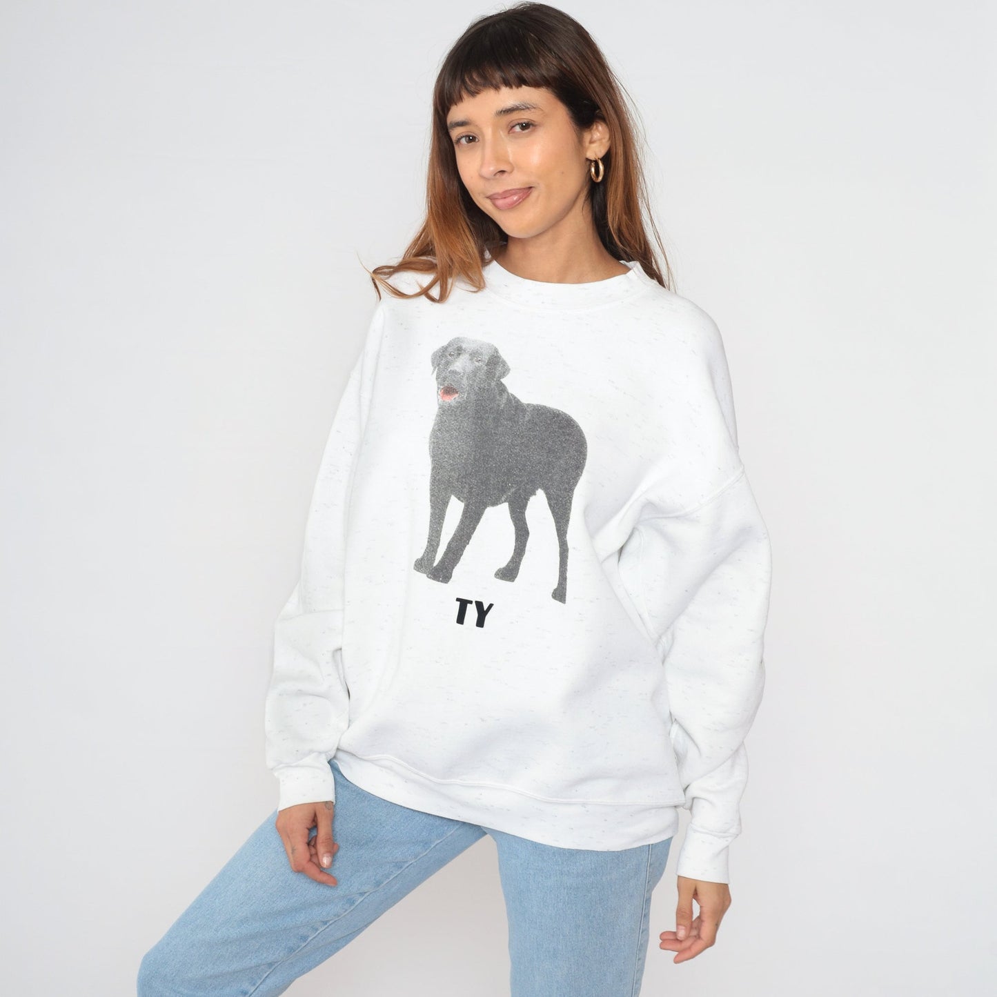 90s Ty Black Labrador Retriever Sweatshirt White Graphic Crewneck Extra Large XXL
