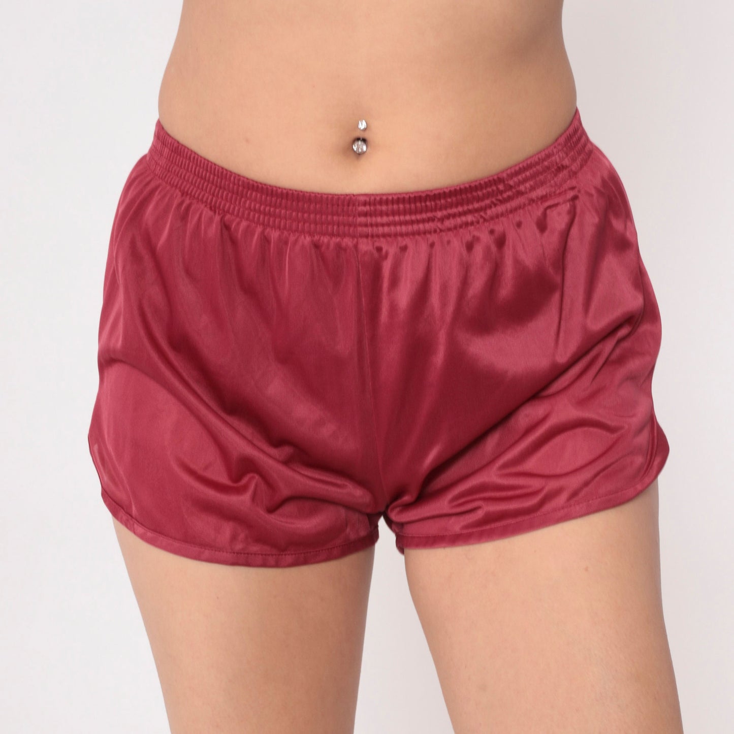 80s Soffe Gym Shorts Raspberry Red High-Waist Dolphin Cut Small