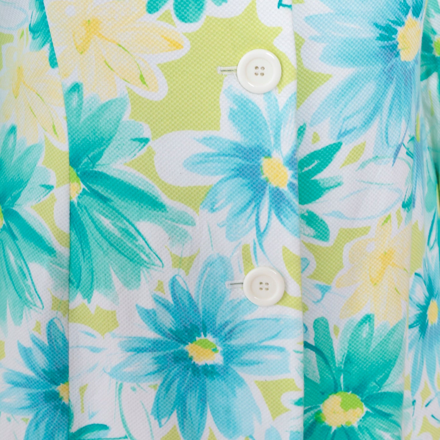 90s Lime Green Floral Mini Shirtdress Long Sleeve Button Up Cotton Medium 8
